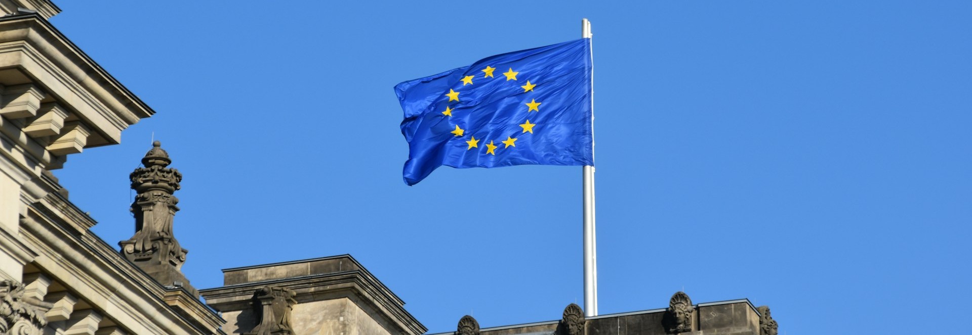 european flag on building